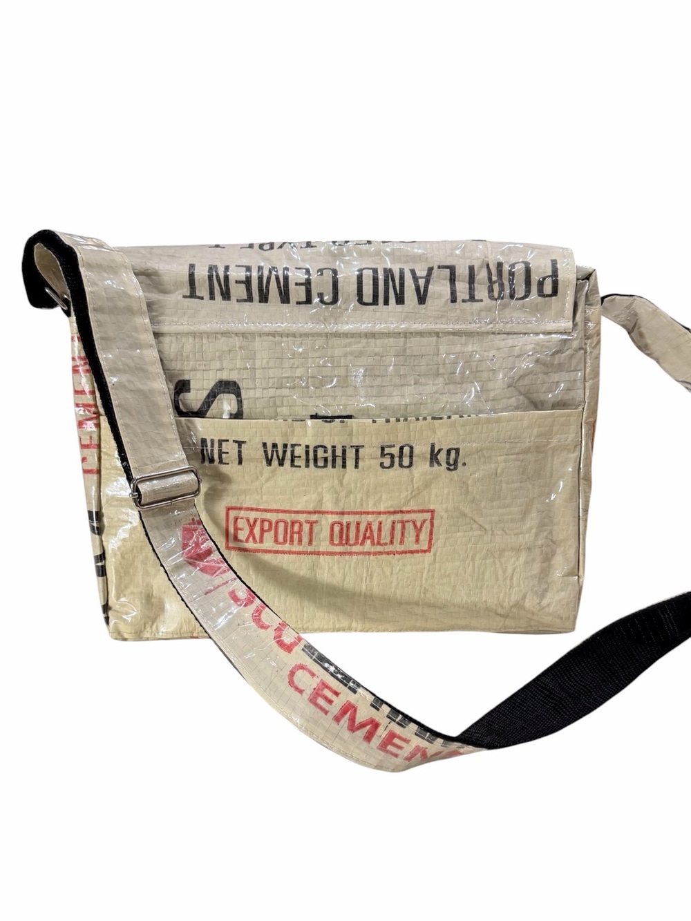 Recycled Upcycled Elephant Brand Cement Sack
Messenger Bag Crossbody Industrial - Picture 3 of 6